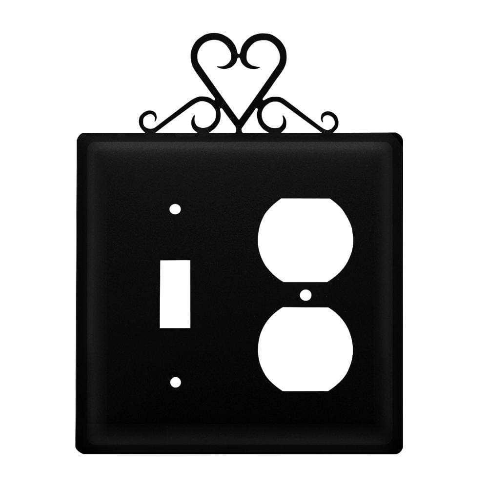 Wrought iron heart switch and outlet cover