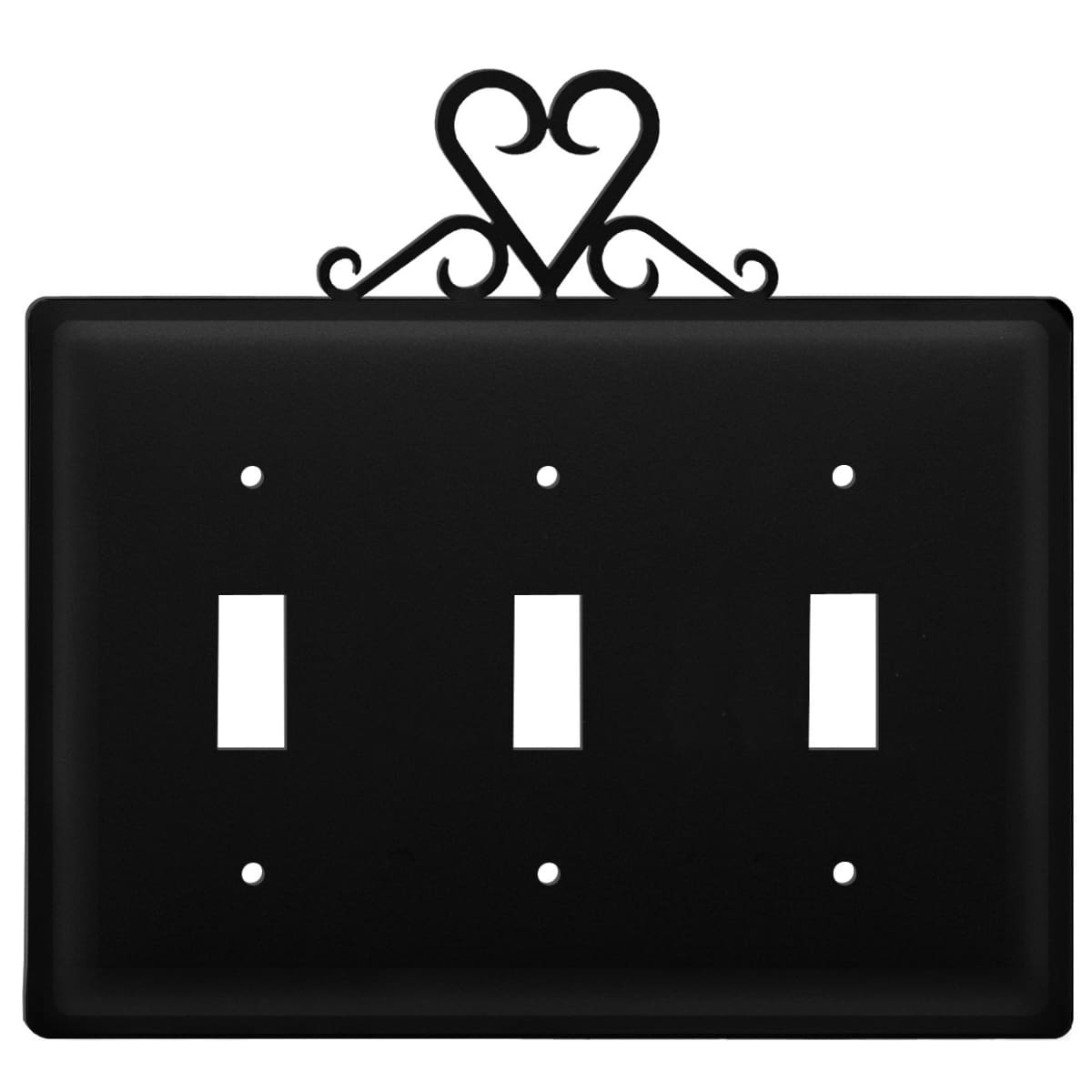 Wrought iron heart triple switch cover, elegant design