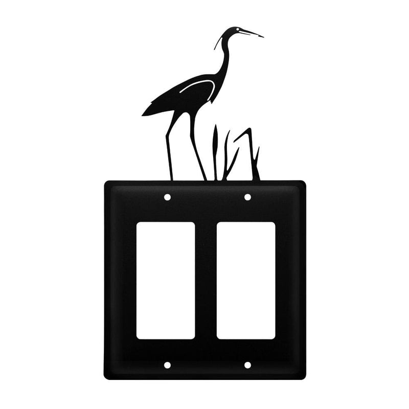 Wrought Iron Heron Double GFCI Cover light switch covers lightswitch covers outlet cover switch