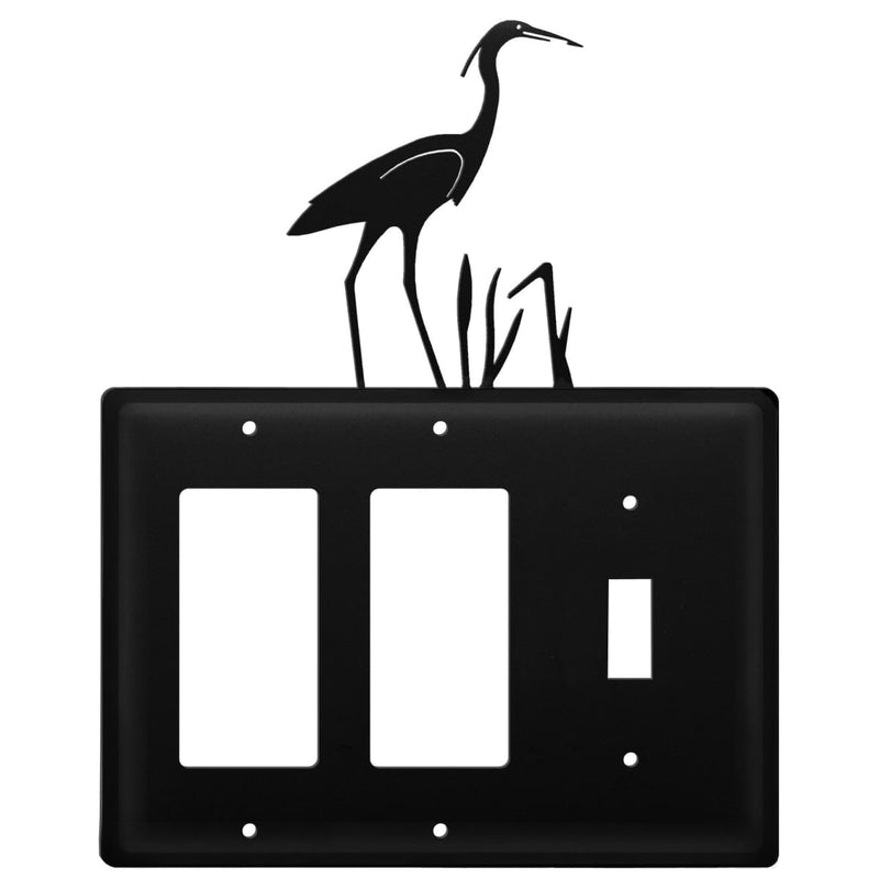 Wrought Iron Heron Double GFCI Switch Cover light switch covers lightswitch covers outlet cover