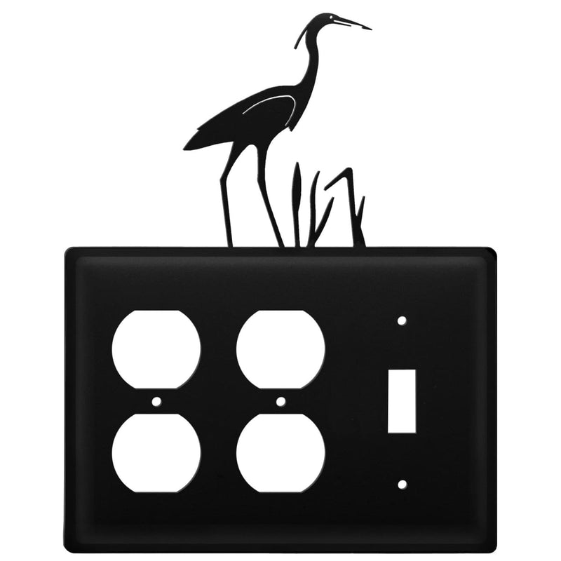 Wrought Iron Heron Double Outlet Switch Cover light switch covers lightswitch covers outlet cover