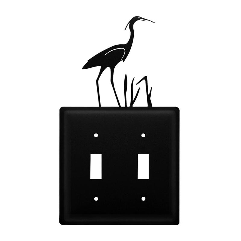 Wrought Iron Heron Double Switch Cover light switch covers lightswitch covers outlet cover switch