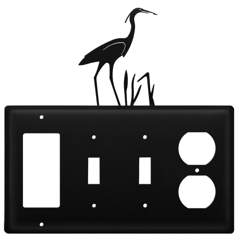 Wrought Iron Heron GFCI Double Switch Outlet Cover light switch covers lightswitch covers outlet
