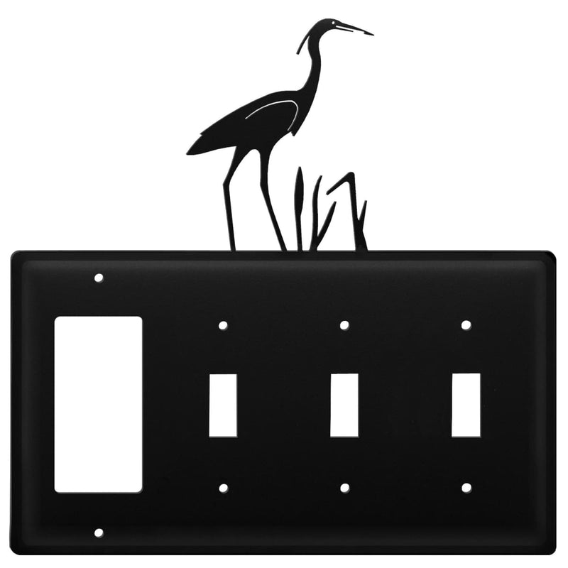 Wrought Iron Heron GFCI Triple Switch Cover light switch covers lightswitch covers outlet cover