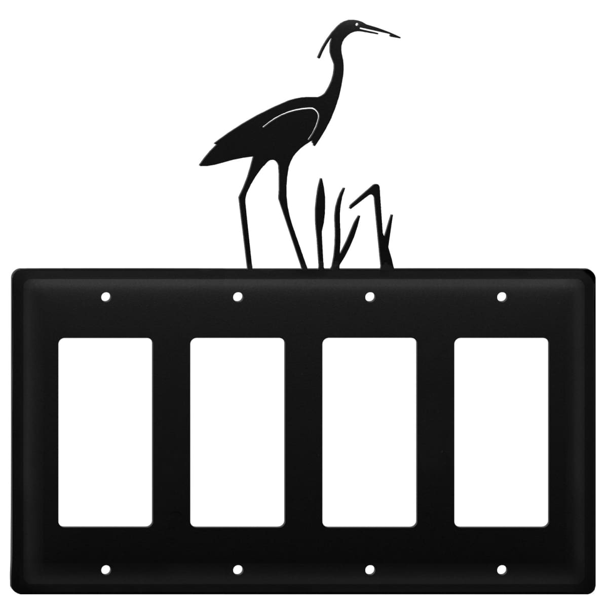 Wrought Iron Heron Quad GFCI Cover light switch covers lightswitch covers outlet cover switch covers