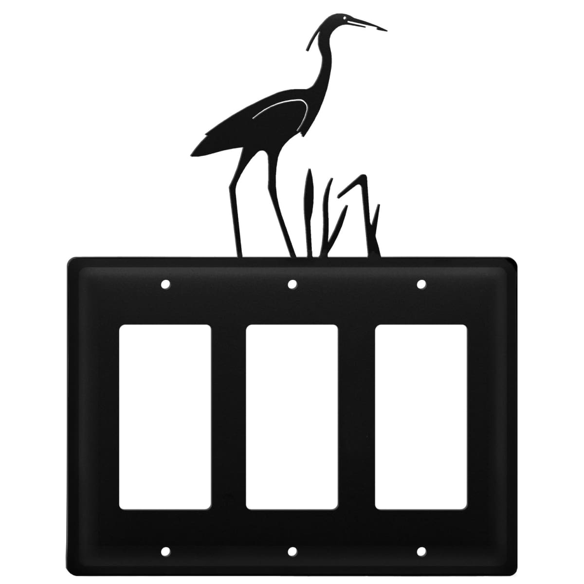 Wrought Iron Heron Triple GFCI Cover light switch covers lightswitch covers outlet cover switch