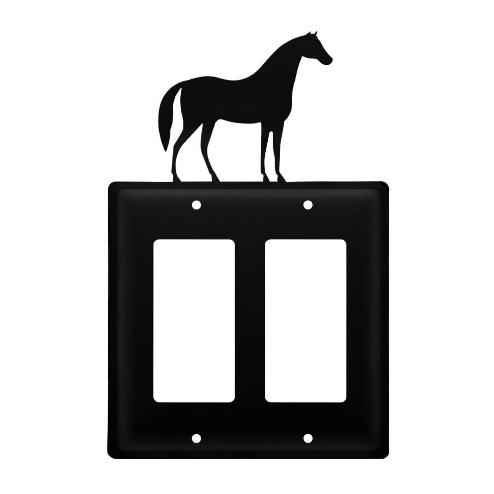 Wrought Iron Horse Double GFCI Cover light switch covers lightswitch covers outlet cover switch