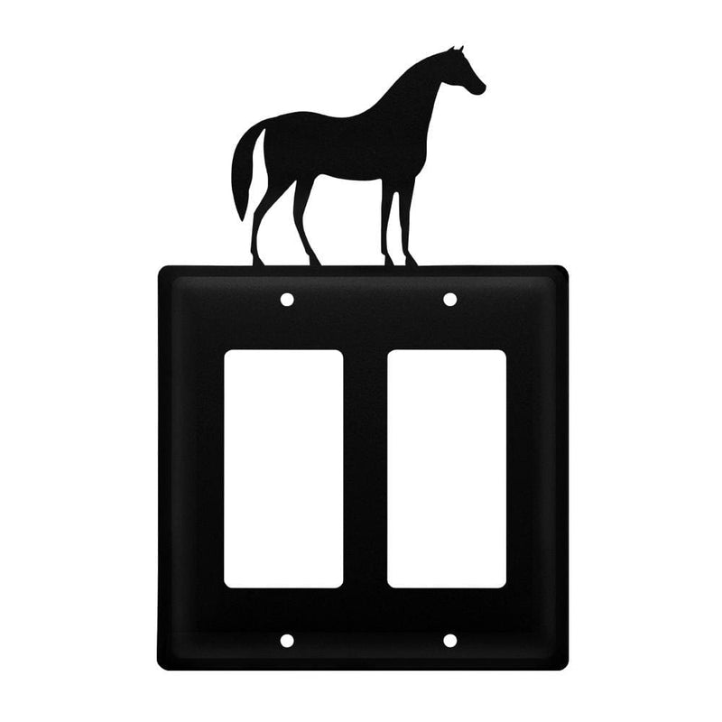 Wrought Iron Horse Double GFCI Cover light switch covers lightswitch covers outlet cover switch