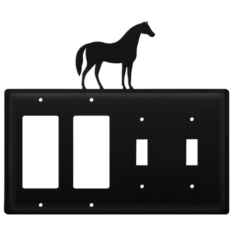 Wrought Iron Horse Double GFCI Double Switch Cover light switch covers lightswitch covers outlet