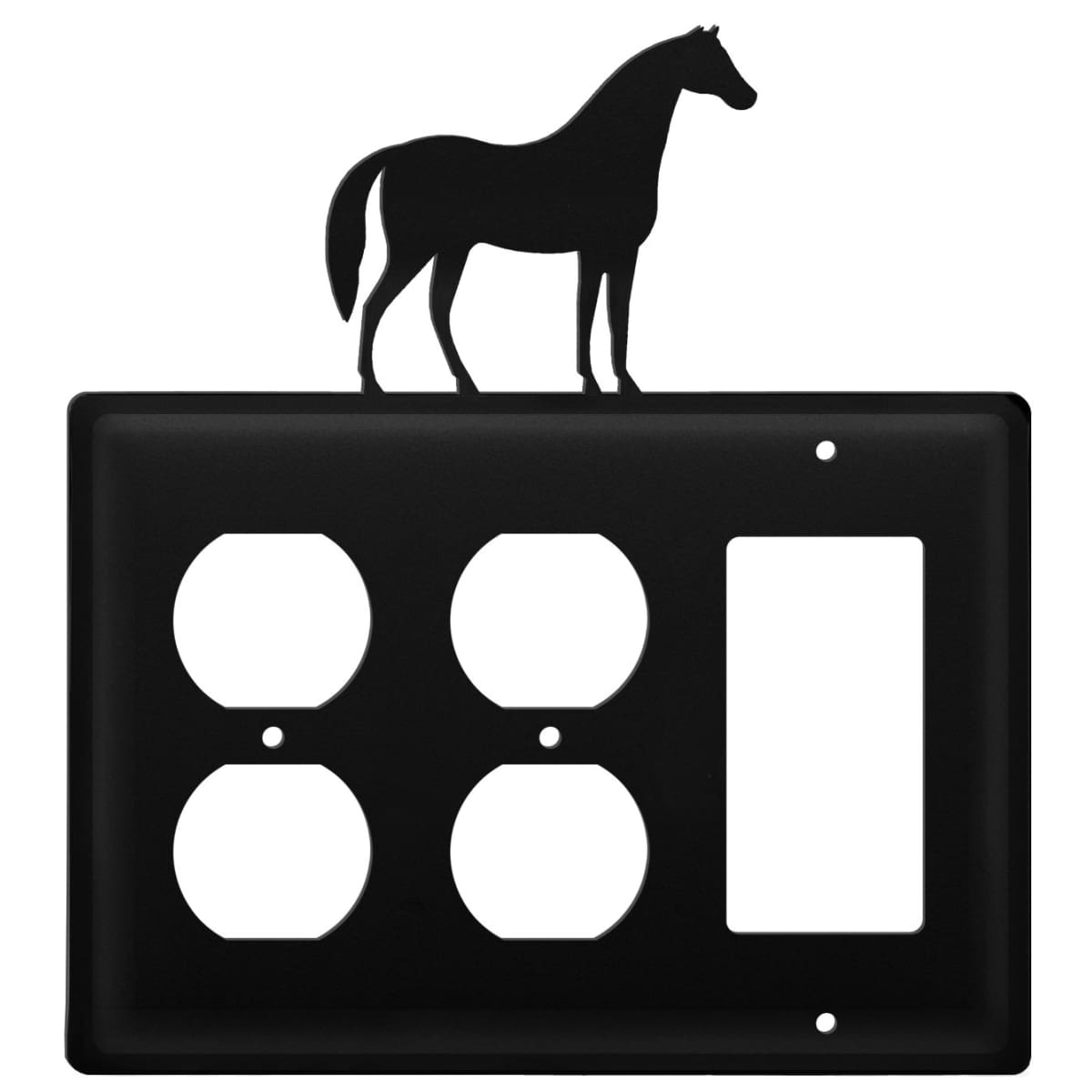 Wrought Iron Horse Double Outlet GFCI Cover light switch covers lightswitch covers outlet cover