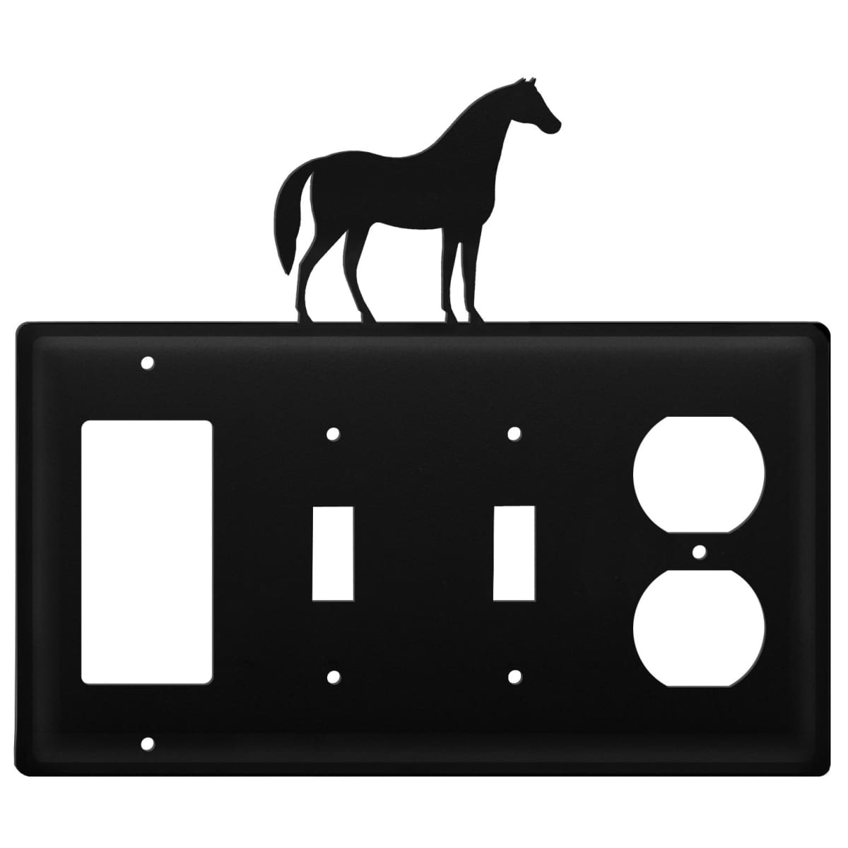 Wrought Iron Horse GFCI Double Switch Outlet Cover light switch covers lightswitch covers outlet