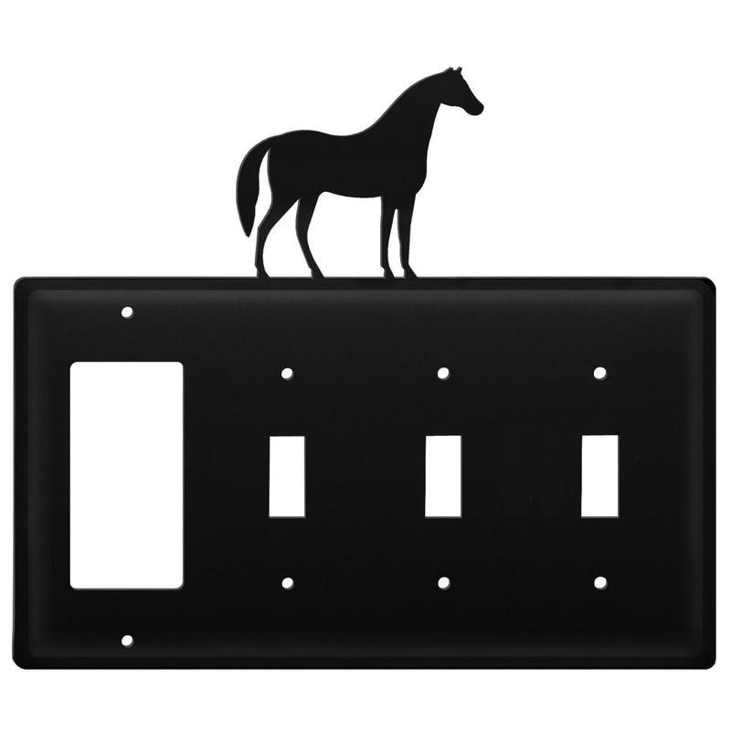 Wrought Iron Horse GFCI Triple Switch Cover light switch covers lightswitch covers outlet cover