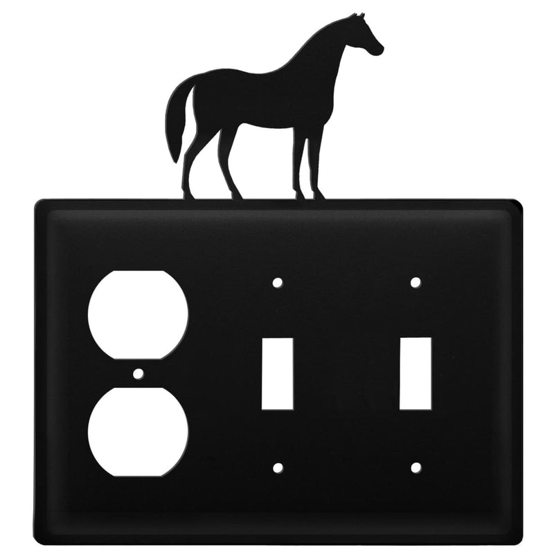 Wrought Iron Horse Outlet Double Switch Cover light switch covers lightswitch covers outlet cover