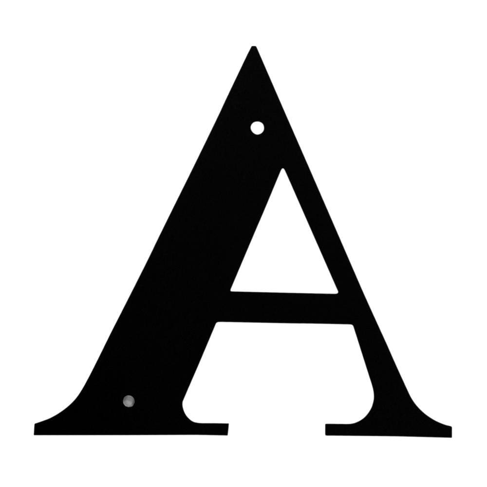 Wrought iron metal house letter A in black finish