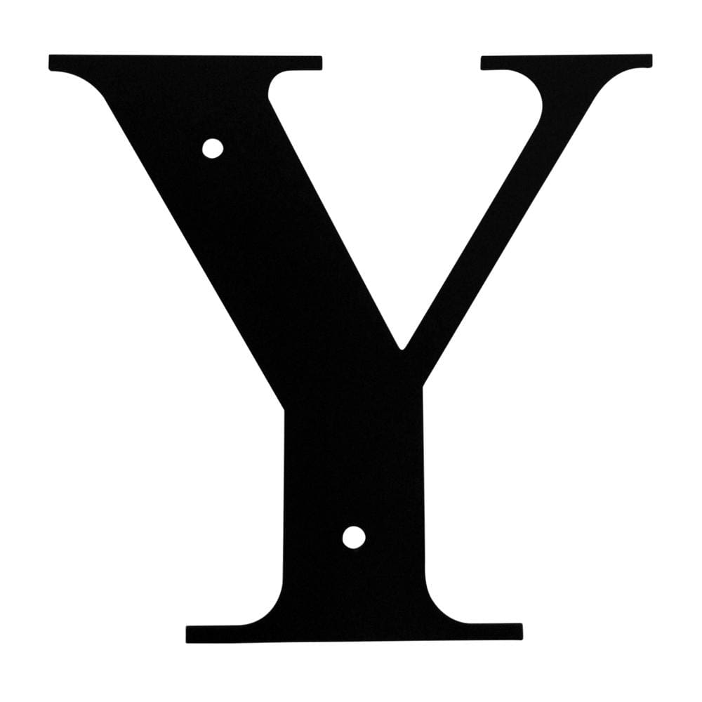 Wrought iron metal house letter Y in black