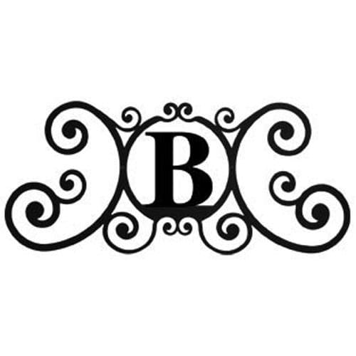 Wrought Iron House Plaque Let B 24 Inches door plaque house letter house signs letter b metal