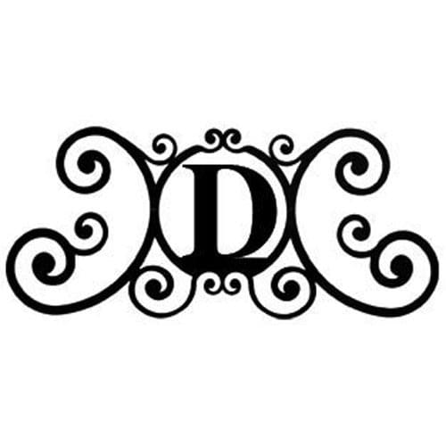 Wrought Iron House Plaque Let D 24 Inches door plaque house letter house signs letter d metal