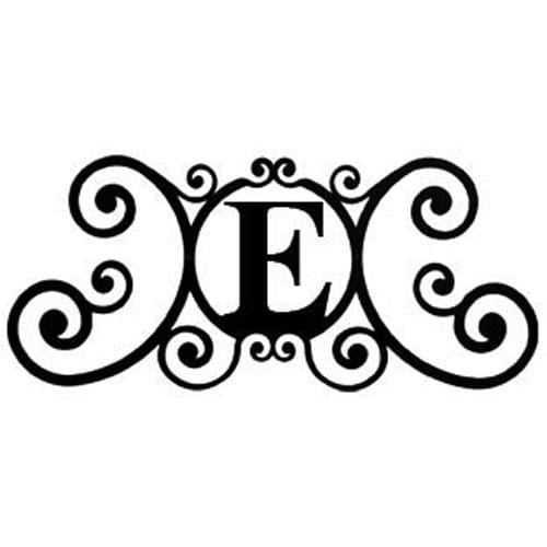 Wrought Iron House Plaque Let E 24 Inches door plaque house letter house signs letter e metal
