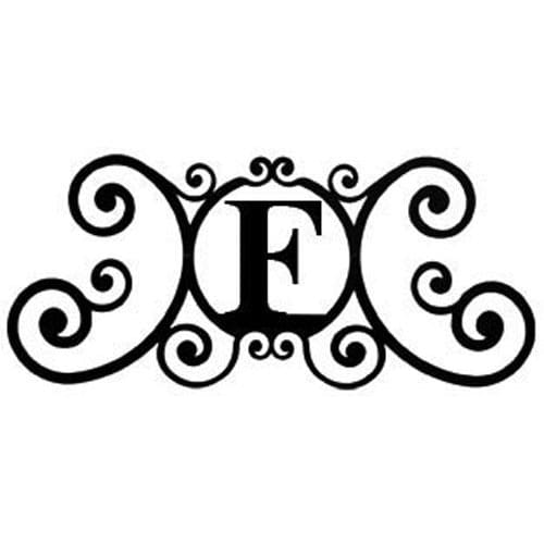 Wrought Iron House Plaque Let F 24 Inches door plaque house letter house signs letter f metal