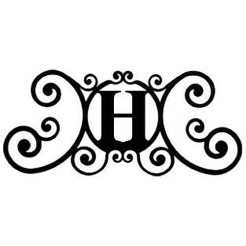 Wrought Iron House Plaque Let H 24 Inches door plaque house letter house signs letter h metal