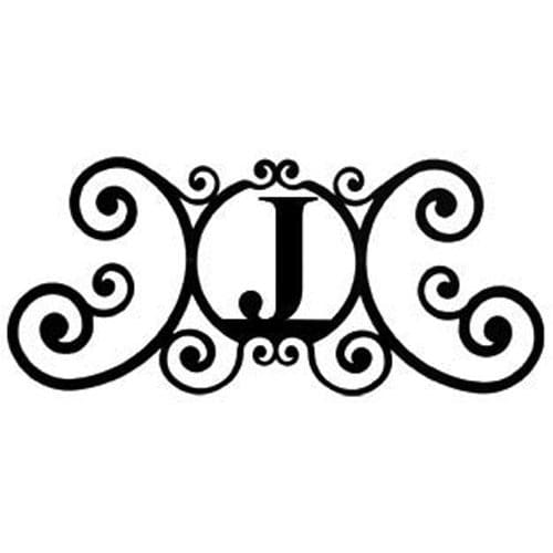 Wrought Iron House Plaque Let J 24 Inches door plaque house letter house signs letter j metal