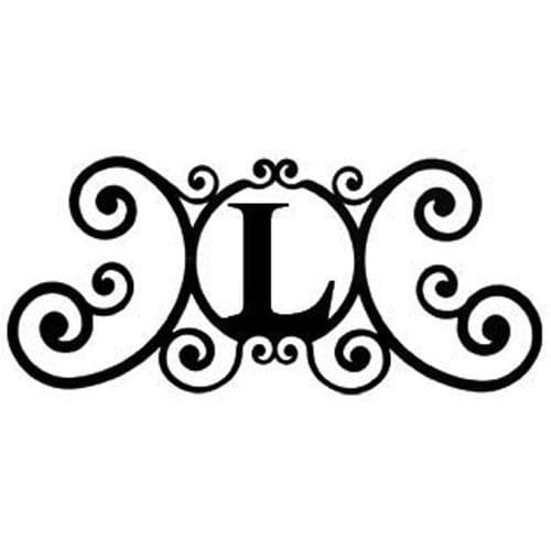 Wrought Iron House Plaque Let L 24 Inches door plaque house letter house signs letter l metal