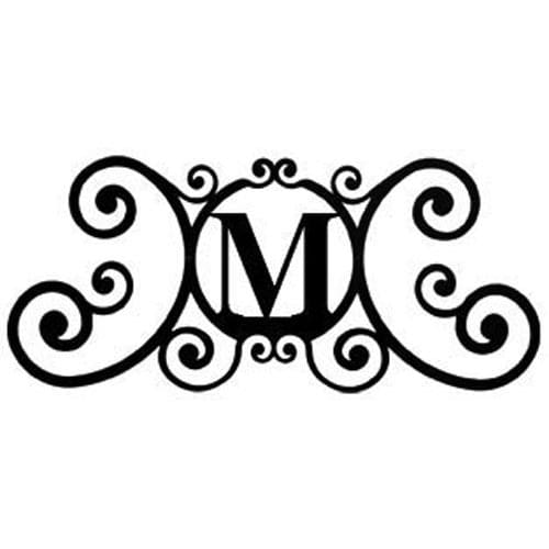Wrought Iron House Plaque Let M 24 Inches door plaque house letter house signs letter m metal