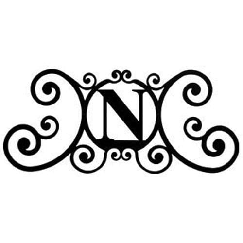 Wrought Iron House Plaque Let N 24 Inches door plaque house letter house signs letter n metal