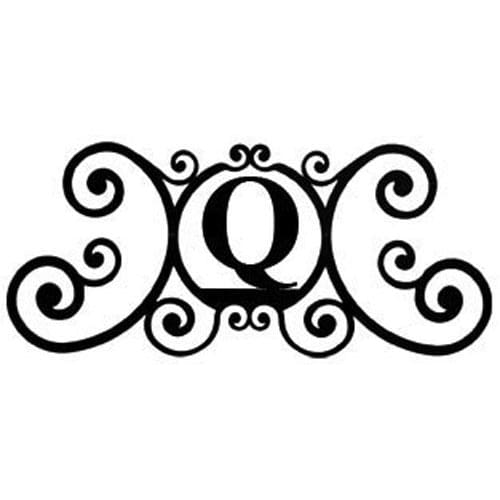 Wrought Iron House Plaque Let Q 24 Inches door plaque house letter house signs letter q metal