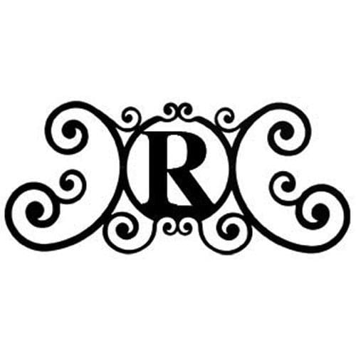Wrought Iron House Plaque Let R 24 Inches door plaque house letter house signs letter r metal