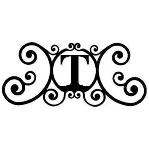 Wrought Iron House Plaque Let T 24 Inches door plaque house letter house signs letter t metal