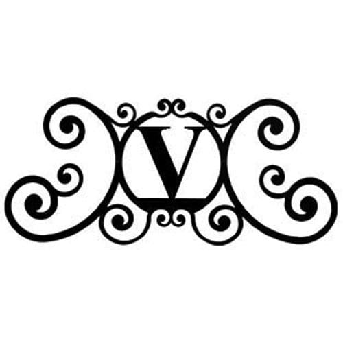 Wrought Iron House Plaque Let V 24 Inches door plaque house letter house signs letter v metal