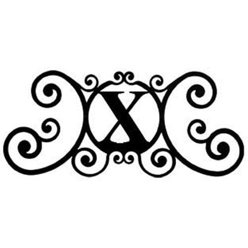 Wrought Iron House Plaque Let X 24 Inches door plaque house letter house signs letter x metal