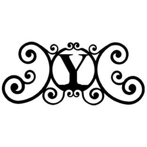 Wrought Iron House Plaque Let Y 24 Inches door plaque house letter house signs letter y metal