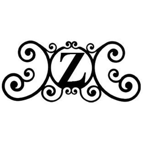 Wrought Iron House Plaque Let Z 24 Inches door plaque house letter house signs letter z metal
