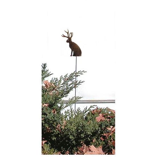 Wrought Iron Jackalope Rusted Garden Stake 35 In garden art garden decor garden ornaments garden