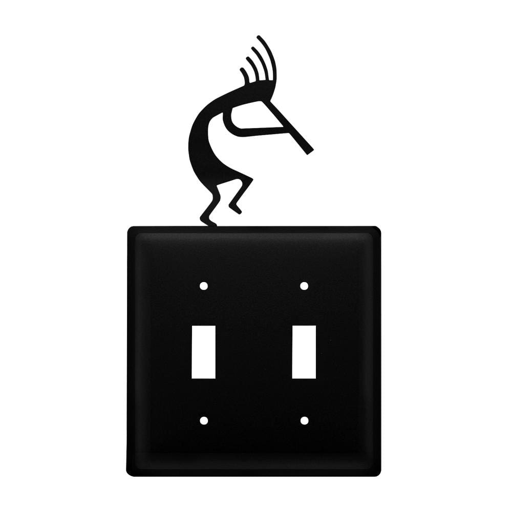 Wrought Iron Kokopelli Double Switch Cover light switch covers lightswitch covers outlet cover