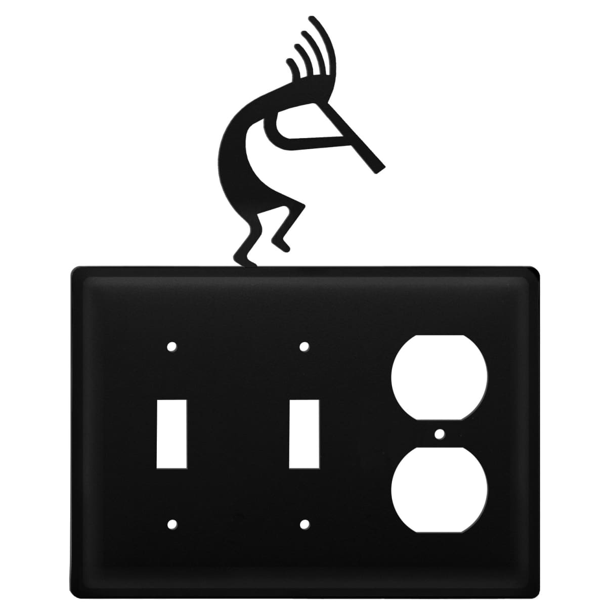 Wrought Iron Kokopelli double switch and outlet cover