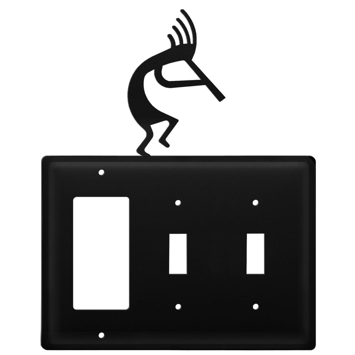 Wrought Iron Kokopelli GFCI Double Switch Cover light switch covers lightswitch covers outlet cover