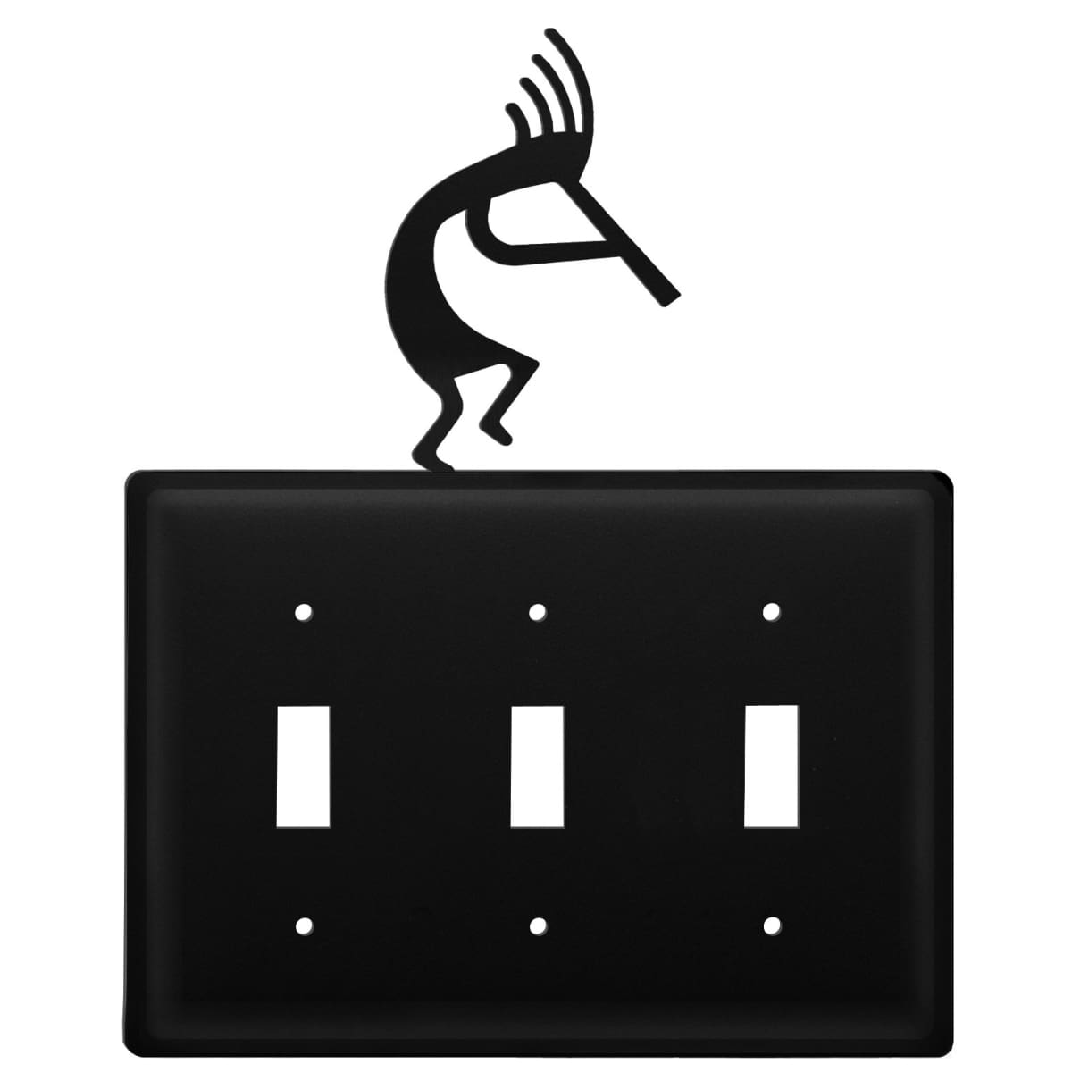 Wrought Iron Kokopelli Triple Switch Cover light switch covers lightswitch covers outlet cover