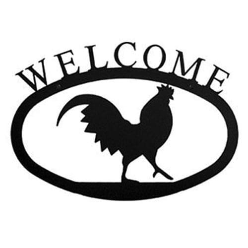 Wrought Iron Large Rooster Welcome Home Sign Large door signs outdoor signs welcome home sign