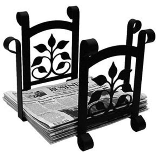 Wrought Iron Leaf Fan Magazine Storage Newspaper Rack magazine rack magazine storage news paper