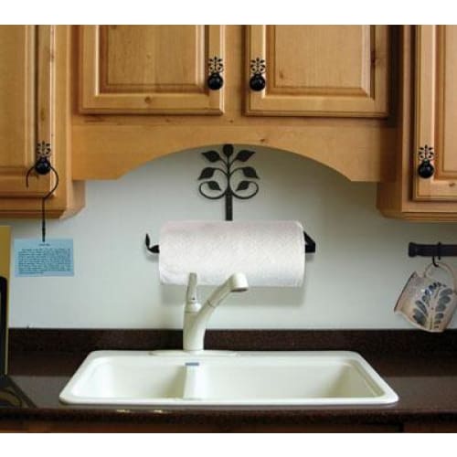 Wrought Iron Leaf Horizontal Wall Paper Towel Holder kitchen towel holder paper towel dispenser