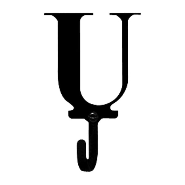 Wrought Iron Letter U Wall Hook Small coat hooks door hooks hook letter hook wall hook