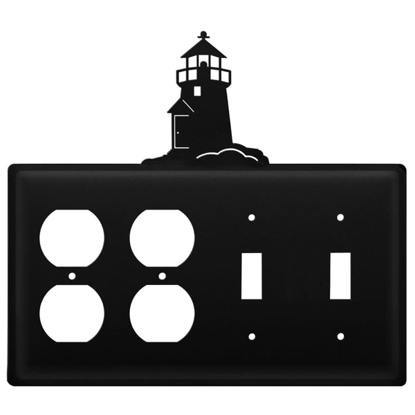 Wrought Iron Lighthouse Double Outlet Double Switch Cover light switch covers lightswitch covers