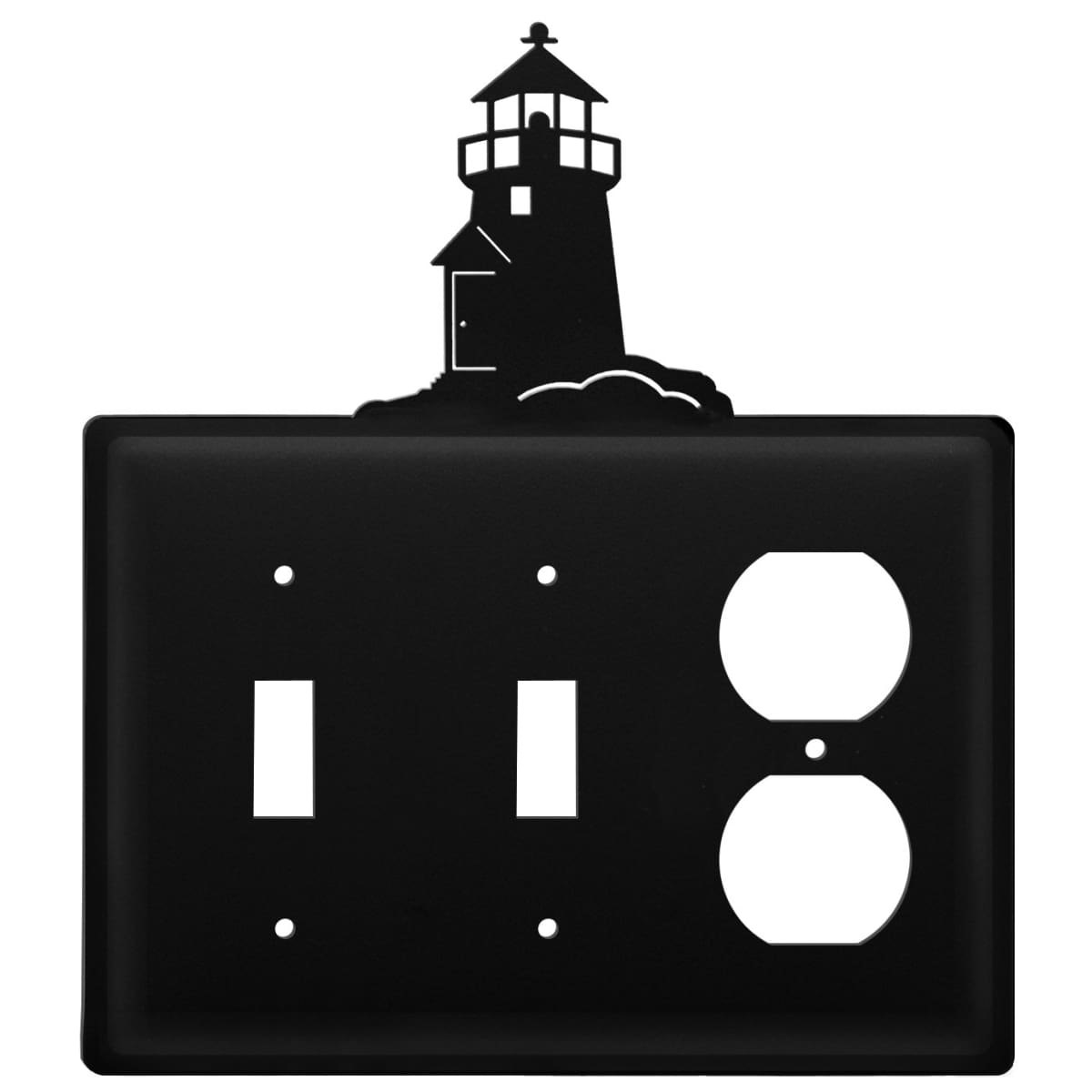 Wrought iron lighthouse double switch and outlet cover