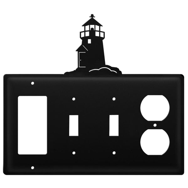 Wrought Iron Lighthouse GFCI Double Switch Outlet Cover light switch covers lightswitch covers