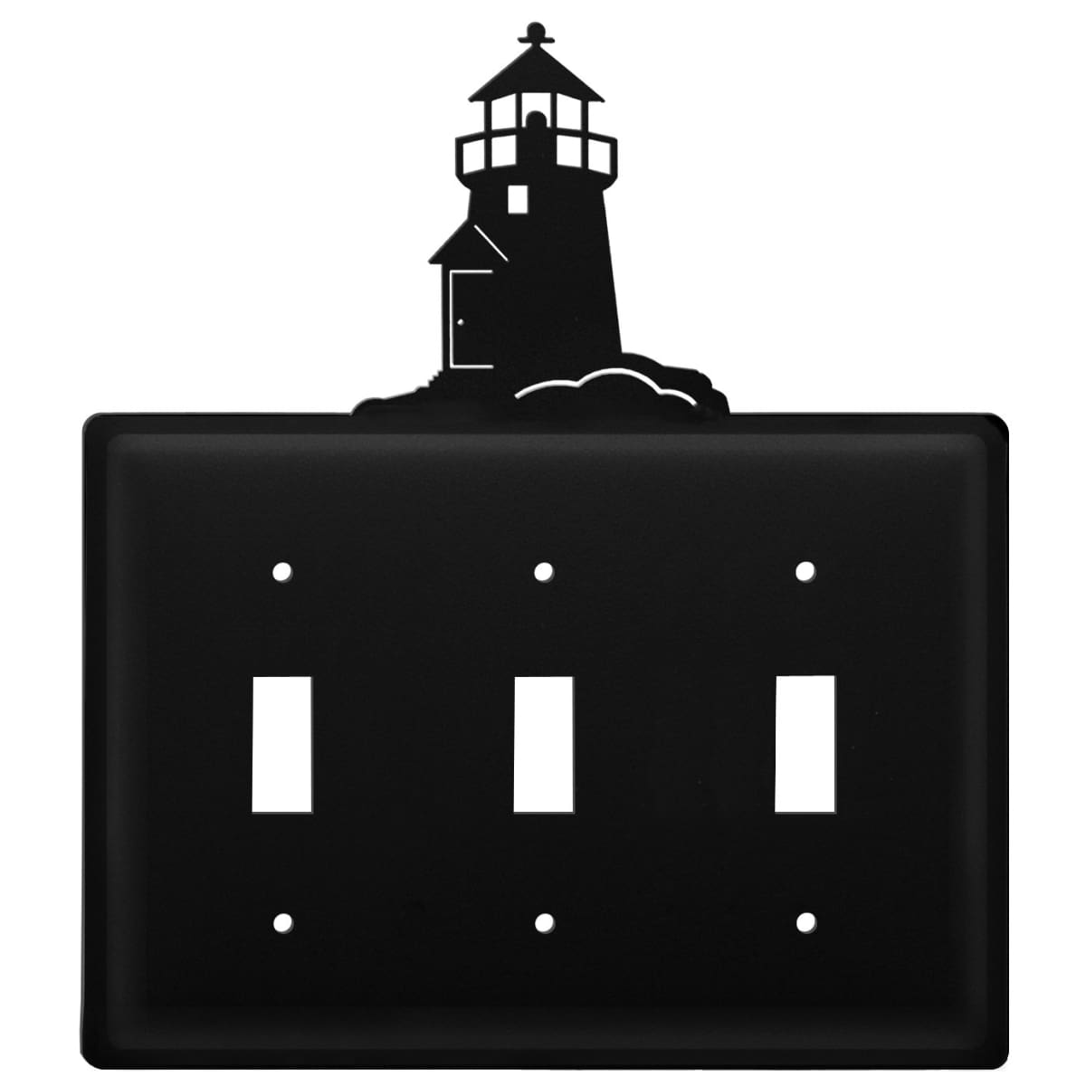 Wrought iron lighthouse triple switch cover