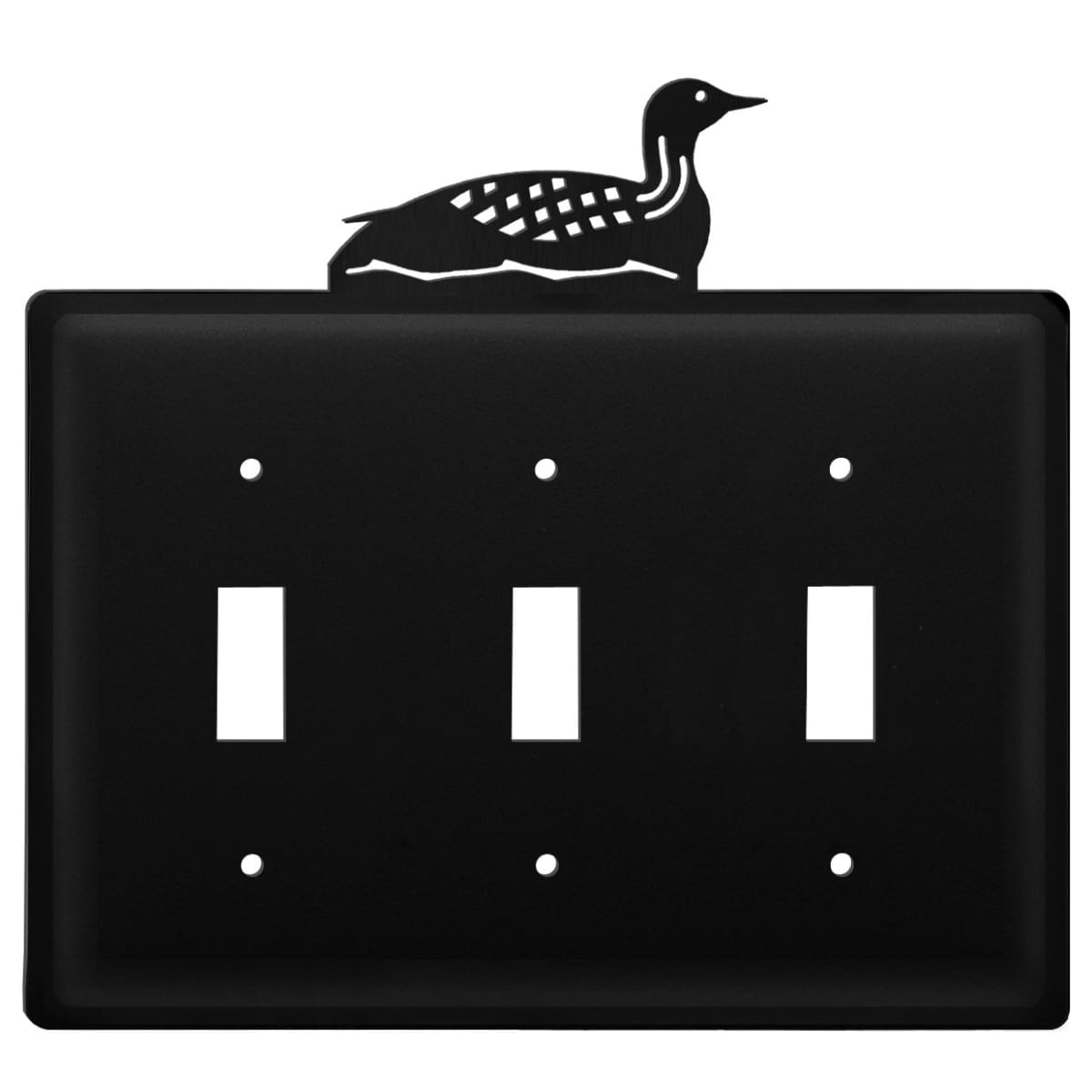 Wrought iron loon triple switch cover