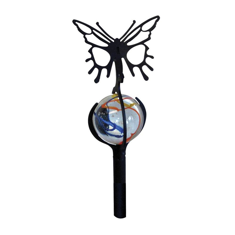 Wrought Iron Marble Butterfly Garden Stake 38 Inches